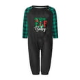 thumbnail image 2 of Elippeo Family Matching Christmas Pajamas, Letter  Elf Boot Print Long-Sleeved Round Neck Tops + Plaid Pattern Trousers Sleepwear, 2 of 10