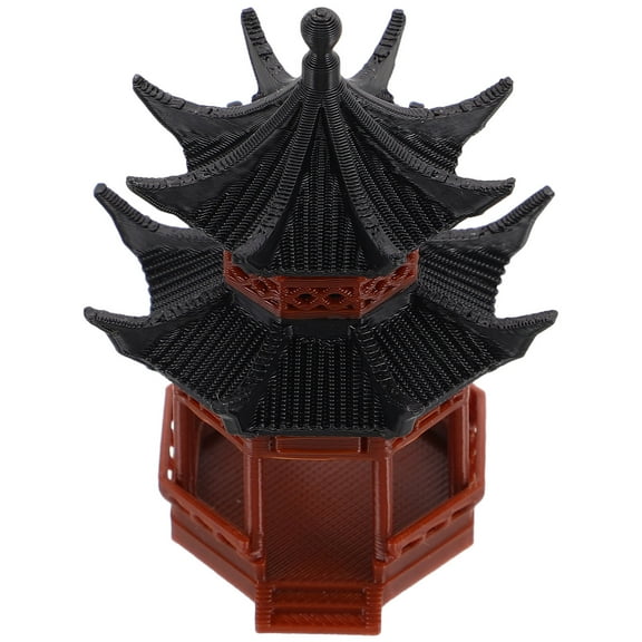unbranded Miniature Pagoda Bonsai Decor Asian Garden Figurine Micro Landscape Gardening Decoration Mini Pavilion Statue Aquarium Pagoda Decor