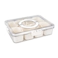 thumbnail image 1 of EGNMCR Storage Containers Divided Serving Tray With Lid And Handle Snackle Box Charcuterie Container For Portable Snack Platters Clear Organizer For Candy Snacks Perfect For Party storage boxs, 1 of 6