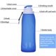 thumbnail image 2 of Botella de agua plegable, botella plegable portátil y botella de agua con clip para mochila, 2 of 4