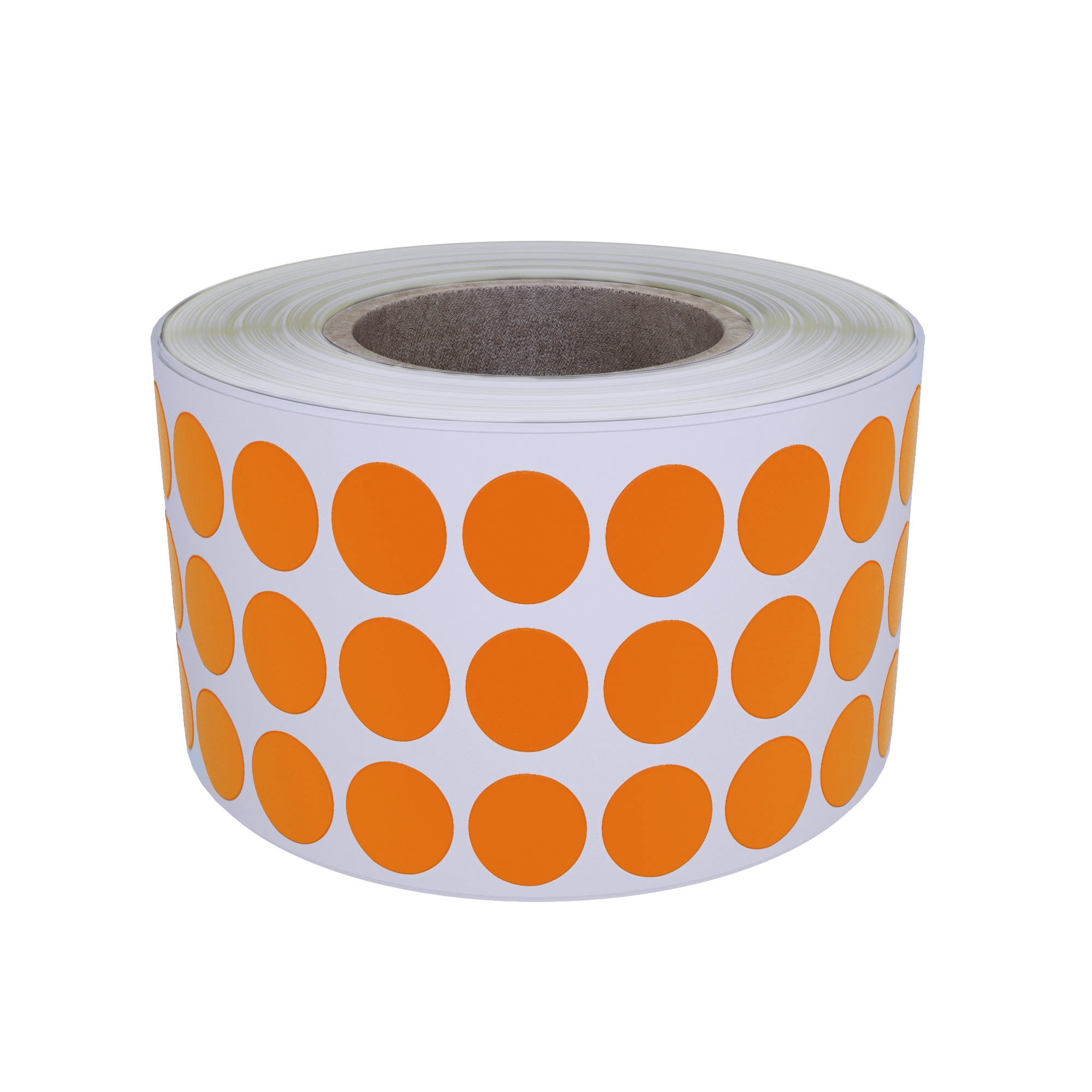 Royal Green Inventory Dot Stickers 8mm Orange Circle Labels on a Roll 1
