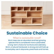 ECR4Kids 5+5 Cubby and Storage Mobile Tray Cabinet, Classroom Furniture, Natural