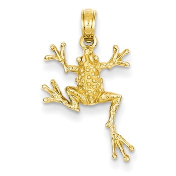 14K Yellow Gold Polished Frog Pendant