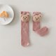 thumbnail image 1 of Calcetines largos hasta la rodilla de algodón suave para niños pequeños, calcetines de oso lindo, ropa de invierno para niñas de 2 a 8 años, nuevos, 1 of 6