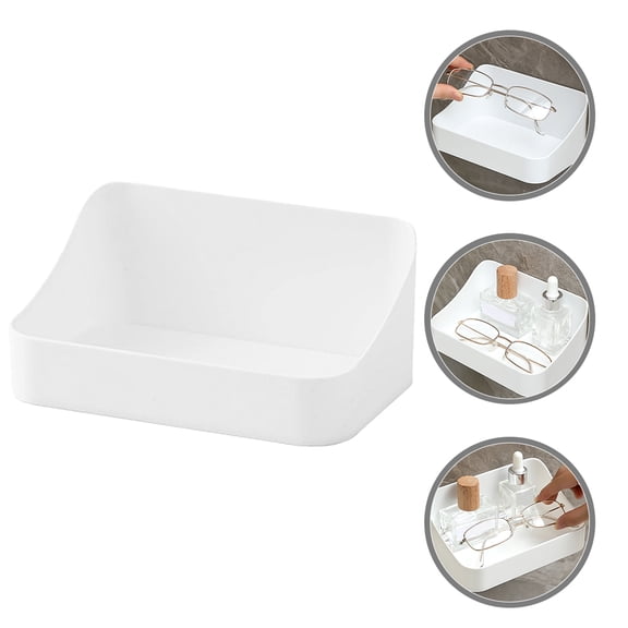 ELAYARD Minimalist Plastic Wall Shelf, White, Versatile Storage for Sunglasses and More