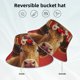 thumbnail image 2 of Balery White And Red Daisy Cow Sombreros para el sol para hombre y mujer, sombrero de pescador con UPF 50+, 2 of 6