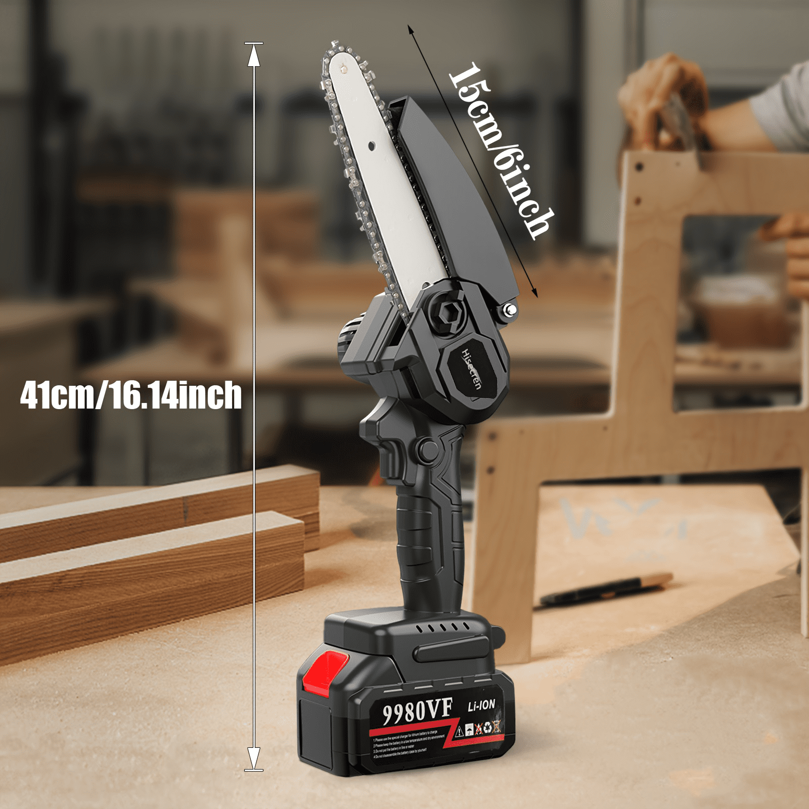 Hisecren Electric Handheld Mini Chainsaw, Lightweight, Comfortable