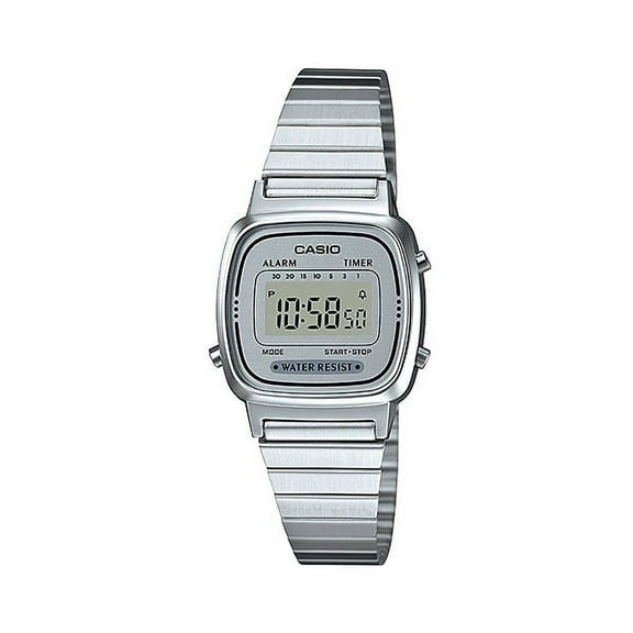 Casio Women's Illuminator LA670WA-7 Silver Stainless-Steel Quartz Fashion Watch