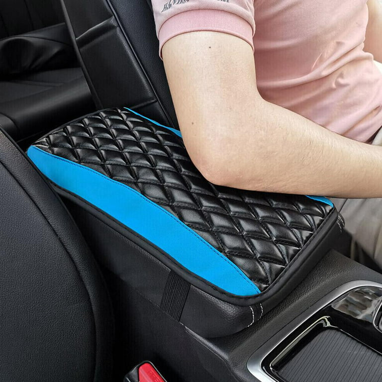Blue Car Accessories Auto Armrest Pad Cover Center Box PU Mat Cushion C2S1  