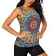 thumbnail image 2 of Gukieu Round Mandala Print Women's Quick-drying Fitness Vest, Round Neck Sleeveless Fitness T-shirt, Suitable for Yoga, Sports-X-Large, 2 of 7