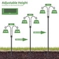 thumbnail image 3 of Double Shepherds Hooks for Outdoor, 76 Inch Heavy Duty Bird Feeder Pole, Outside Adjustable Garden Plant Hanger Stand for Hanging Plant, Wind Chime, Solar Light Lanterns, 2 Pack, Black, 3 of 6