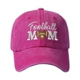 thumbnail image 4 of Womens Hat Unisex Football Mom Embroidered Washed Casual Breathable Baseball Cap Hot Pink One Size, 4 of 4