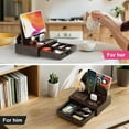 thumbnail image 6 of Phone Docking Station for Men - Desk or Nightstand Organizer with Drawer - Birthday Gifts for Husband, Dad, Boyfriend,Him - Wooden Charging Station for Phone Watch Key Holder Wallet (Brown), 6 of 13