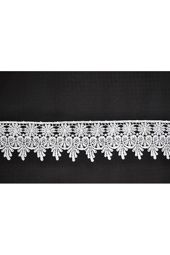 Lily 2.5" White Ivory Floral Victorian Venice Lace Trim Sewing Notions by Yard