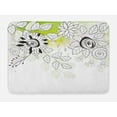 thumbnail image 1 of Flower Bath Mat, Artistic Drawing of Wild Field Flora Snails Twigs Leaves Gardening Plants, Non-Slip Plush Mat Bathroom Kitchen Laundry Room Decor, 29.5 X 17.5 Inches, Black Eggshell Green, Ambesonne, 1 of 2