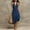 *Navy, variant on ClodeEU Women's Halter V Neck Asymmetrical Ruffle Hem Midi Dress,Casual Summer Vacation Dress Army Green,Women's Plus L