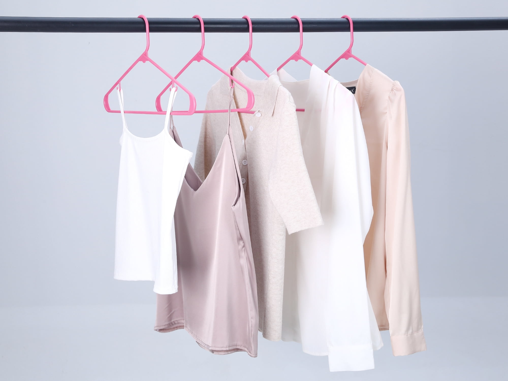 Unique Bargains Plastic Space Saving Clothes Hangers 20 Pcs Pink