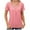 Pink, variant on ATOYSOY Women's Cotton Lined Business Tees Loose Dressy Tunic Shirts Square Neck Pleated Blouses Summer Holiday Short Sleeve Tops Button Cute Pullovers Casual Fashion Black L