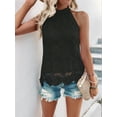 thumbnail image 2 of Women'S Tank Tops Hollow Out Lace Boho Blouse Eyelet Embroidery Sleeveless Tops Shirts Black S, 2 of 8