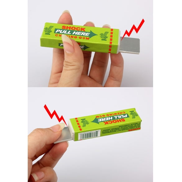 Lenfesh 1PC Electric Shock Chewing Gum,Safety Trick Joke Toy Electric Shock Shocking Funny Pull Head Chewing Gum Gags