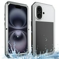 thumbnail image 2 of ELEHOLD for iPhone 16 Plus Case, Outdoor Sports 360° Full Body Protective Cover with Tempered Glass Screen Protector Heavy Duty Shockproof Rugged Metal Case for iPhone 16 Plus, Silver, 2 of 8
