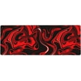 thumbnail image 2 of Gaming Mouse Pad Black Red Fluid Marble Non-Slip Rubber Base Extended Mousepad with Stitched Edges Keyboard Computer Laptop Mat for Gamer Desktop Office Home 31.5 x 11.8 in, 2 of 6