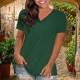 thumbnail image 2 of ZyeKqe Womens Tops Short Sleeve Shirts Casual V Neck T Shirts Solid Color Tees Loose Fitted Summer Top, 2 of 8