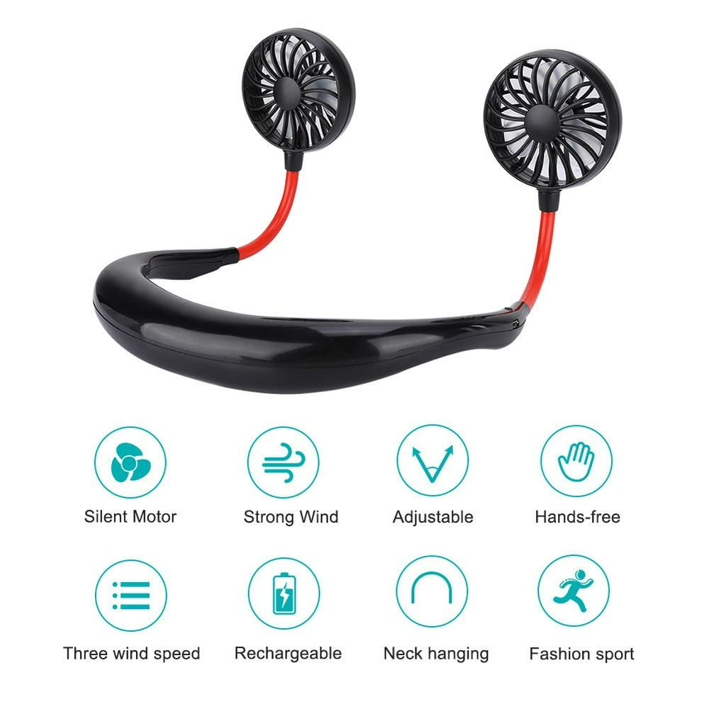 FAGINEY Neck Hanging Fan, Neck Fan,Portable Lazy Wearable Neck Hanging