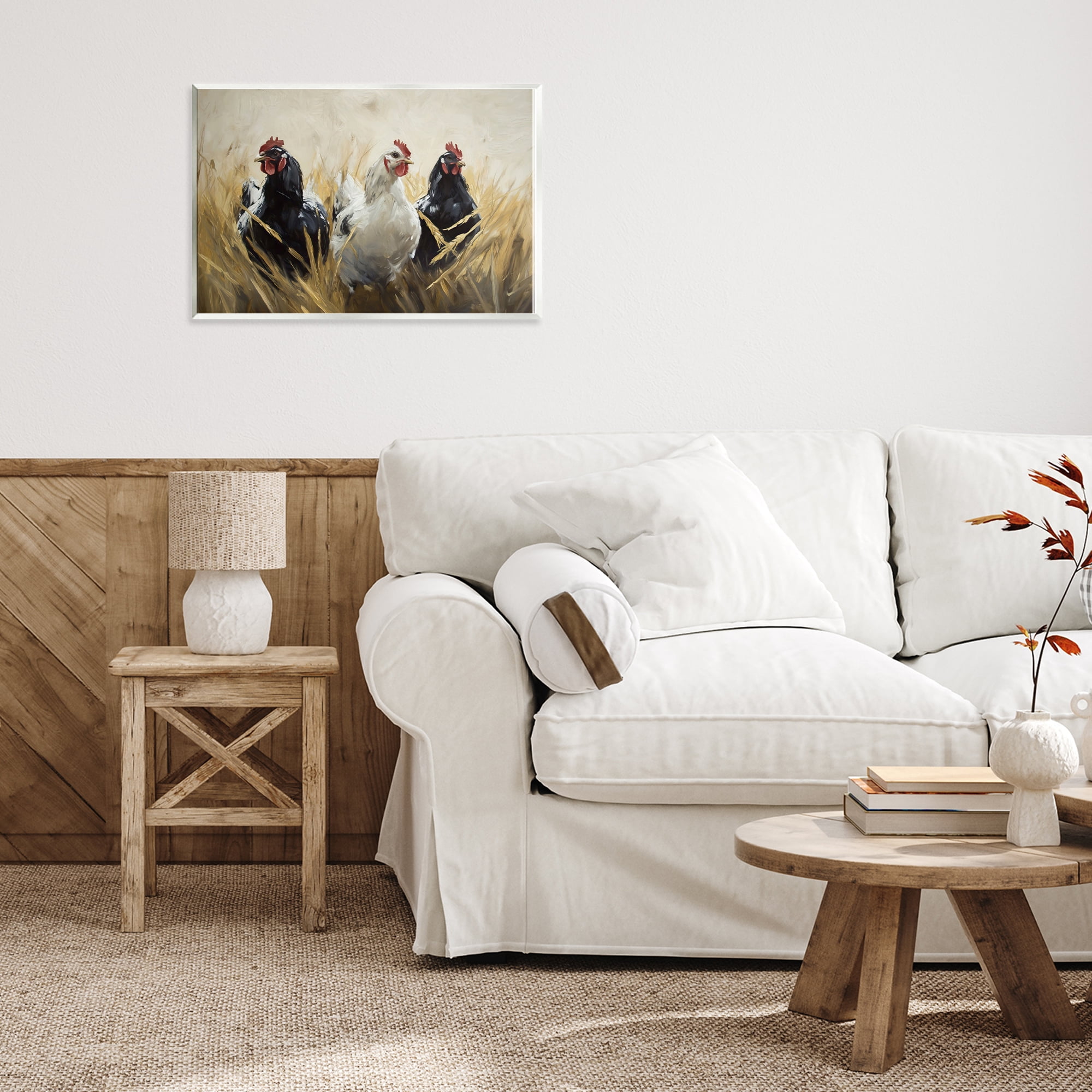 Stupell Industries Chickens In Wheat Field Wall Plaque Art, design by Tina LeCour
