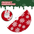 thumbnail image 2 of MoNiBloom Christmas Tree Skirt 47 inch, White Snowflakes Velvet Christmas Tree Skirt for Christmas Tree Indoor Holiday Party Christmas Decorations, Red, 2 of 7