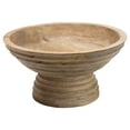 thumbnail image 7 of Creative Co-Op Ridged Mango Wood Footed Bowl, 7 of 7