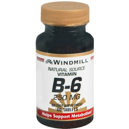 Windmill Vitamin B-6 250 mg Tablets 60 Tablets - (Pack of 2)