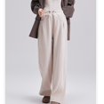 thumbnail image 4 of Cold Weather Maternity Pants Thermal Insulation Design Stretchy Waist Multi Functional Pocket Pregnancy Trousers mocha color XL, 4 of 4