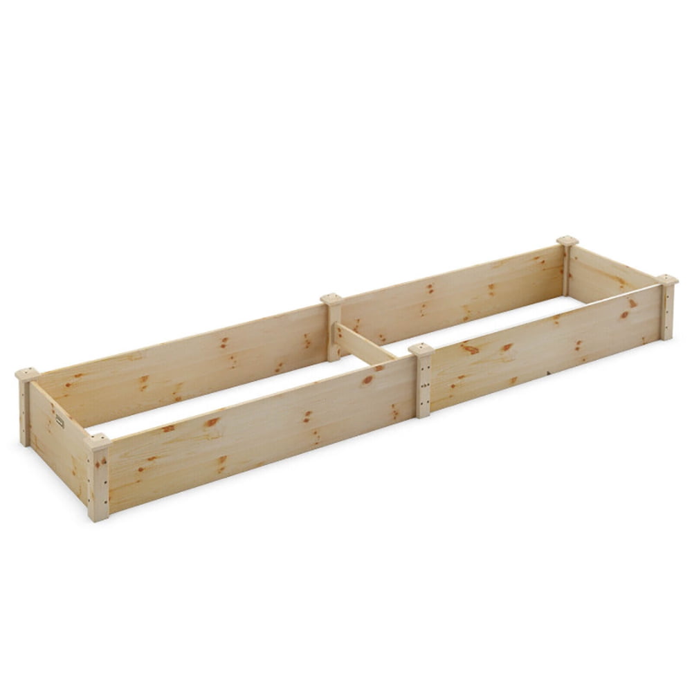 Spaco Wooden Raised Garden Bed Outdoor for Vegetables Flowers Fruit, Outdoor Elevated Flower Box for Backyard/Patio/Gardener