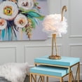 thumbnail image 3 of 30.5" Gold with White Feathers Flamingo Table Lamp, 3 of 3