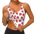 thumbnail image 4 of Lsque Cartoon Strawberry Printed Women'S Sports Bra, Compression, Moisture Wicking, High-Impact Sports Bra For Women,Supportive sports bra-Small, 4 of 9
