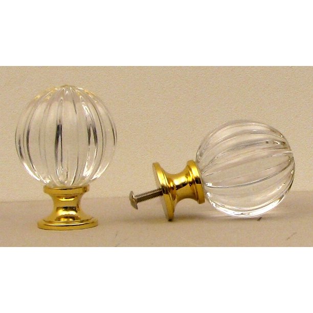 Clear Solid Crystal Pumpkin Knob