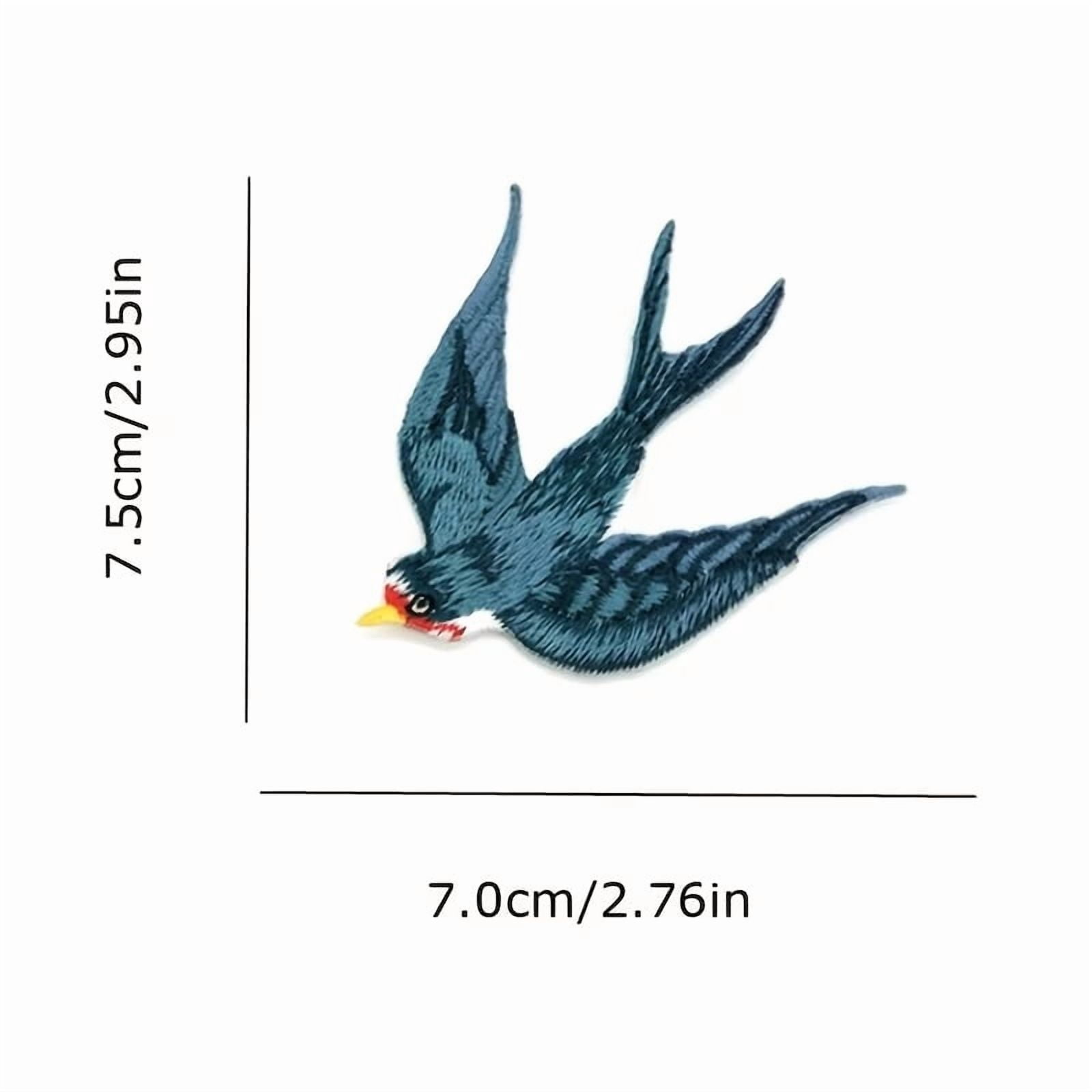 Embroidered Iron On Swallow Bird Patch - Cool Lover Patch for Jackets, Bags, and DIY Projects