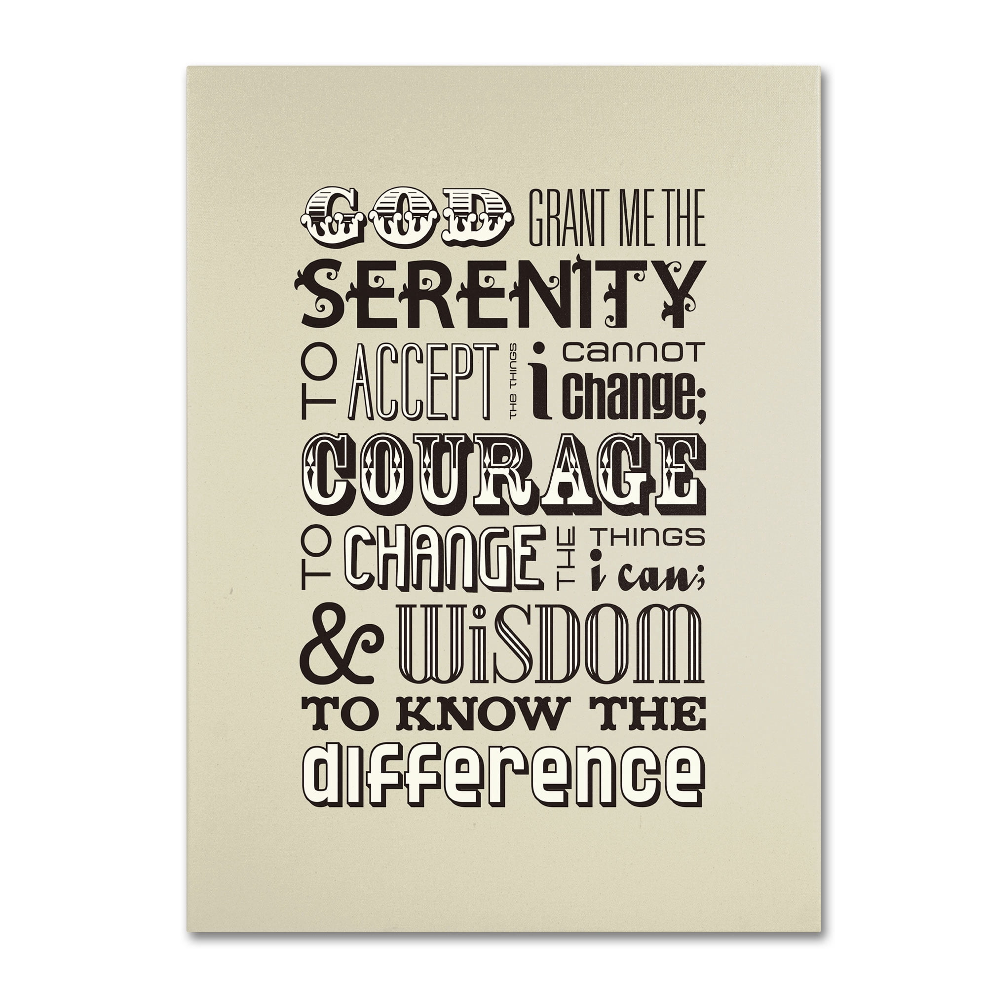 Trademark Fine Art "Serenity Prayer II" Canvas Art by Megan Romo