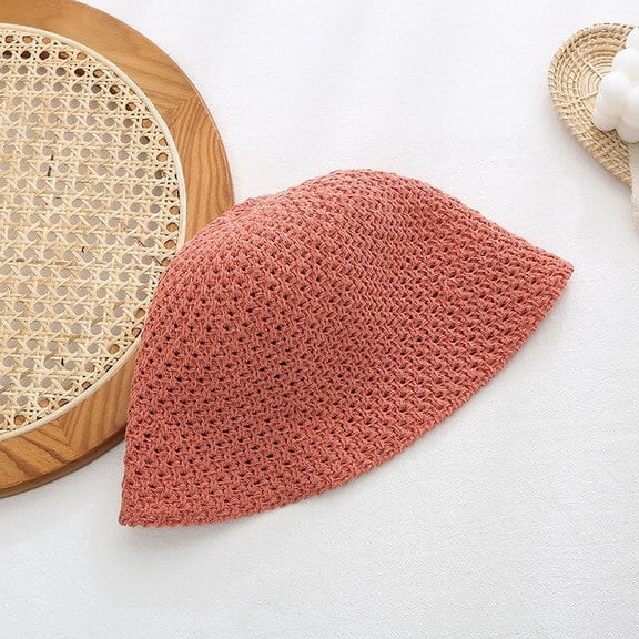 CoCopeanut 2021 New Sun Hat Cap Ventilation Floppy Top Summer Hats for Women Beach Panama Dome Bucket Hat Hollow Out Visor Bonnet Present