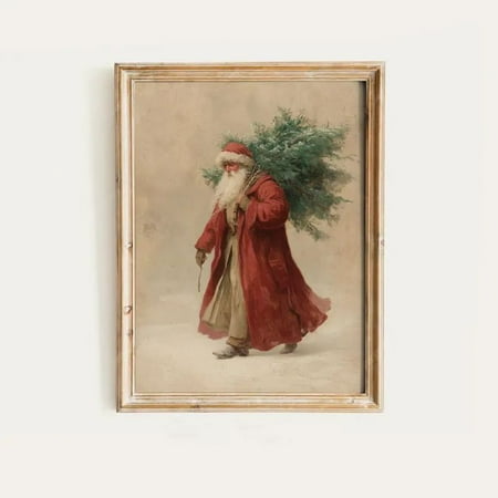 Moody Beige Santa Wall Art Print Poster Size 24''x36''-Gategoo