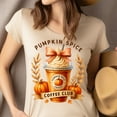 thumbnail image 4 of Pumpkin Spice Coffee Club T-Shirt | Fall Latte Lovers Graphic Tee for Women, Gold, Size 2XL, 4 of 6