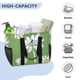 thumbnail image 5 of Large Hand-Held Storage Bag Kitchen Reusable Grocery Bags， Travel Tote Bags， Waterproof Tote，Laundry Bag，Beach Bag， Pool Bag Green Chrysanthemum, 5 of 8