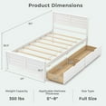 thumbnail image 3 of Gymax Twin Size Wooden Bed Frame w/ 2 Storage Drawers & Under-bed Storage White, 3 of 10