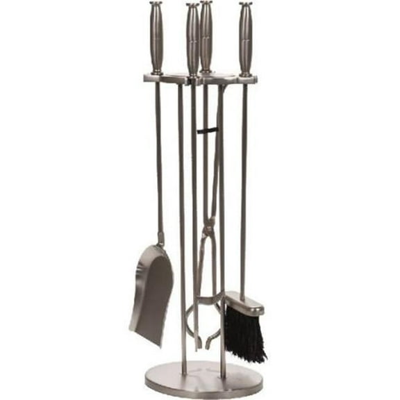 Fireplace Tool Set, Pewter - 5 Piece