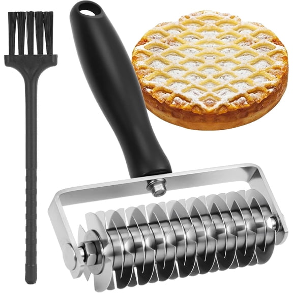 Pastry Lattice Roller Cutter, Premium Stainless Steel Lattice Dough Cutter, Professional Pastry Cutting Tool for Beef Wellington Pie Bread Cookie Pizza