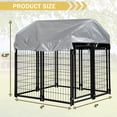 thumbnail image 7 of YRLLENSDAN 4 x 4 x 4.4 Ft Dog Kennel Outdoor Dog Pen Playpen House Heavy Duty Dog Crate Metal Galvanized Welded Pet Animal Camping Cage Fence with UV-Resistant Waterproof Cover and Roof, 7 of 7