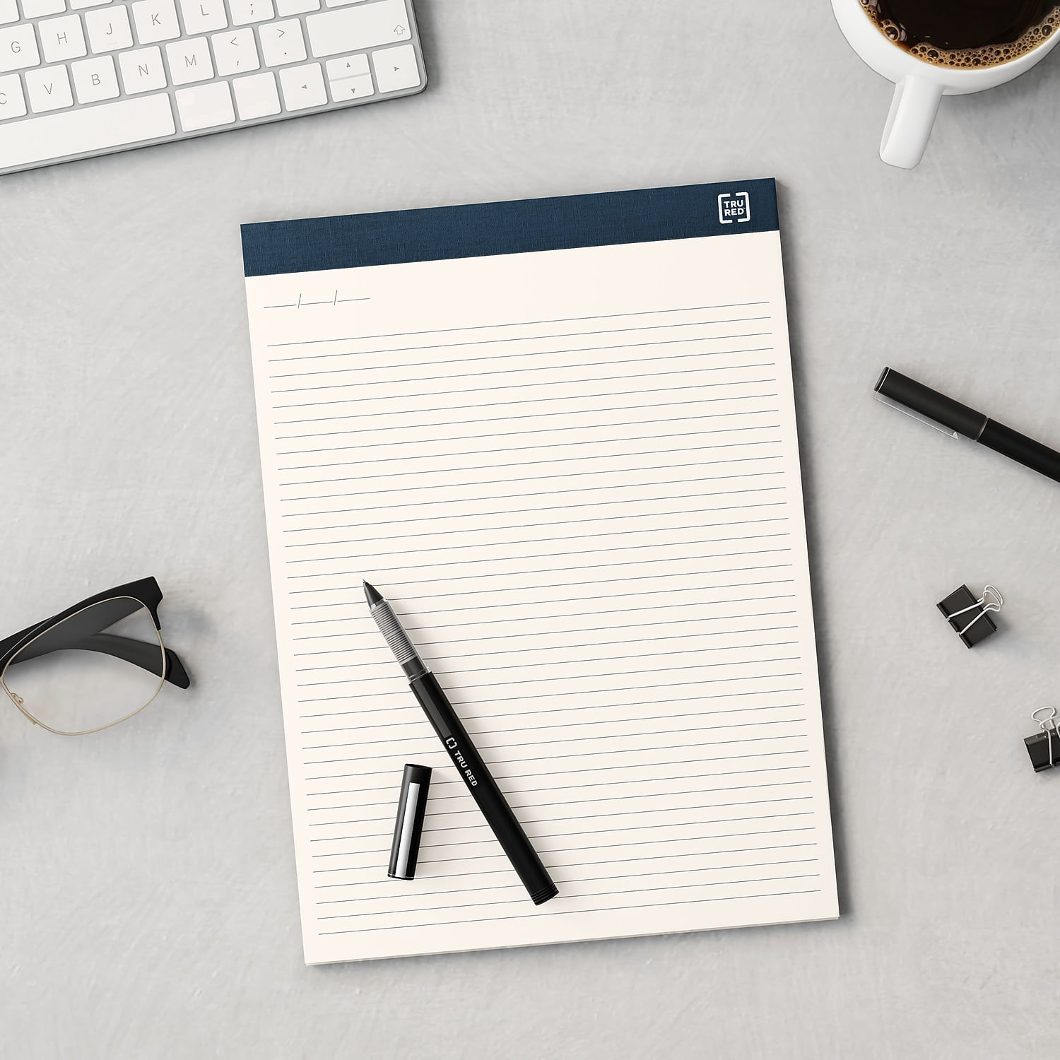 MyOfficeInnovations Notepads 8.5 x 11.75 Wide Ruled Ivory 50 Sheets/Pad 12 Pads/Pack MYO24419928