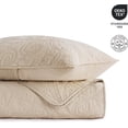 thumbnail image 3 of EVERGRACE 100% Cotton Paisley Quilt Set, Oversized King 3 Piece Set – Prewashed Lightweight Bedspread with 2 Shams, Soft & Breathable Matelasse Coverlet for All-Season Comfort, Flax Beige, 3 of 8