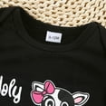 thumbnail image 5 of WOYY Girls Cow Print Flutter Sleeve Bodysuit Flared Pants Outfits Baby 2Pcs Set, Sizes 0-18 Months, 5 of 7